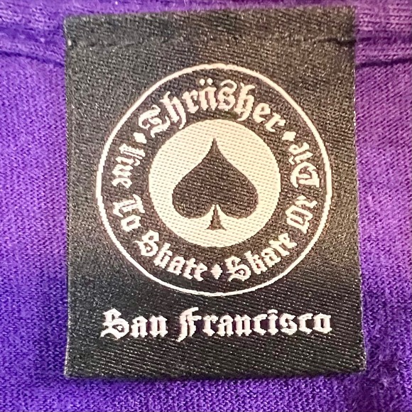 Thrasher S Purple Flame Logo Graphic T-Shirt Small Skater Streetwear Hypebeast - Picture 5 of 6